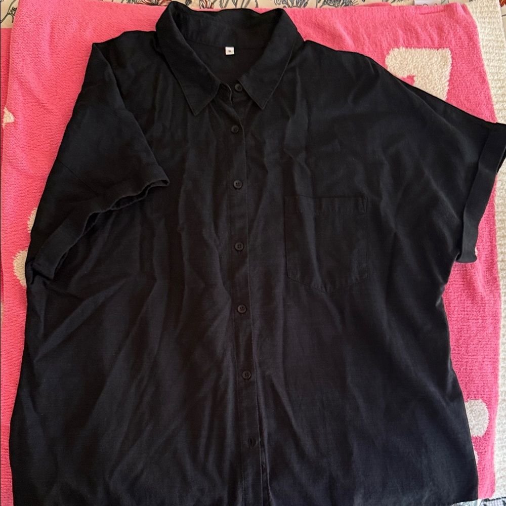 Men's Black Button-Up Shirt